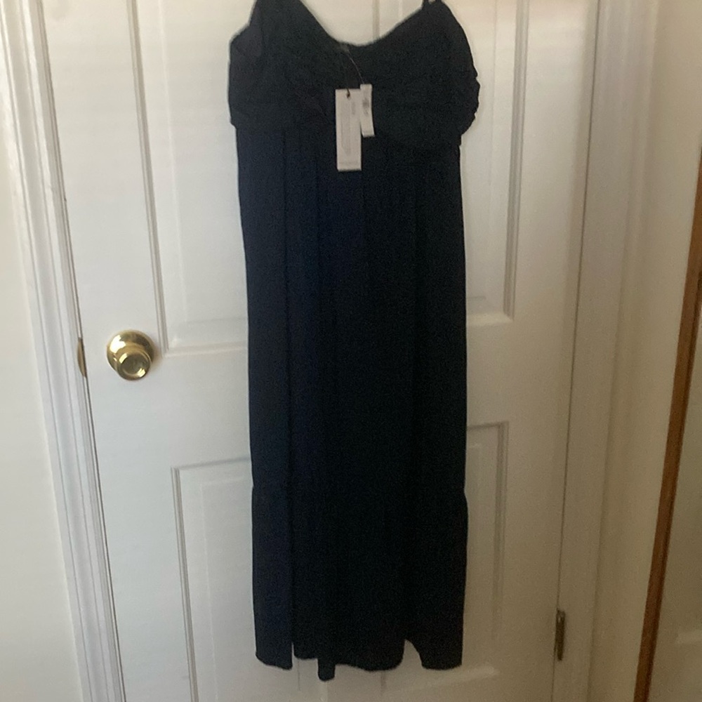 NWT Banana Republic Size 14P Spaghetti Strap Navy Sundress
